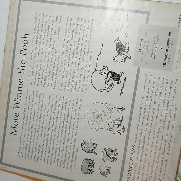 Vintage More Winnie-the-Pooh Read by Maurice Eveans Vinyl - Picture 3 of 6